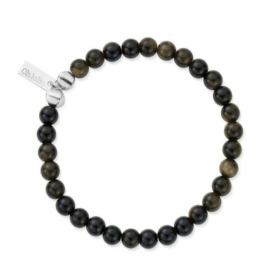 Men Jewellery ChloBo  | Men’S Golden Obsidian Bracelet