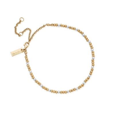 Women Jewellery ChloBo  | Mixed Metal Dainty Mini Disc Pumpkin Anklet