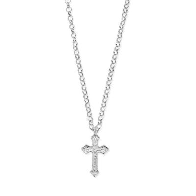 Men Jewellery ChloBo  | Men’S Belcher Chain Embossed Cross Necklace