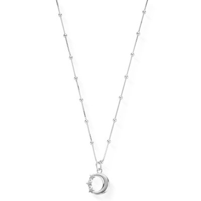 Women Jewellery ChloBo  | Bobble Chain Moon & Stars Necklace 925 Sterling Silver