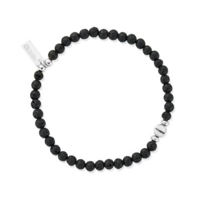 Men Jewellery ChloBo  | Men’S Black Lava Bracelet