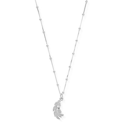 Women Jewellery ChloBo  | Bobble Chain Heart In Feather Necklace