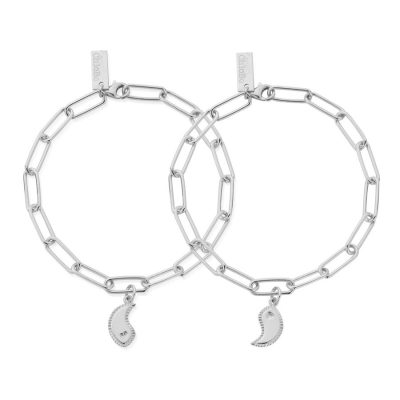 Women Jewellery ChloBo  | Personalised We Go Together Set Of 2 Link Chain Bracelets