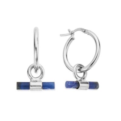 Women Jewellery ChloBo  | Sodalite T-Bar Hoops