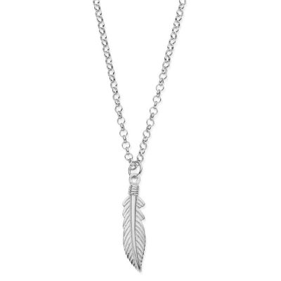 Men Jewellery ChloBo  | Men’S Belcher Chain Feather Necklace