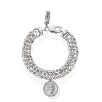 Women Jewellery ChloBo  | Double Curb Single Aphrodite Goddess Charm Bracelet